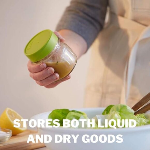 Mason Jar Storage Lid, Wide Mouth, Lime Green - Picture 4 of 11